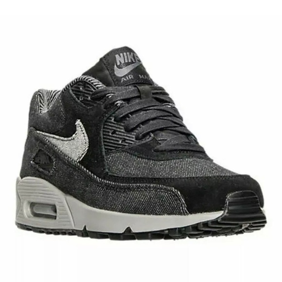Nike Shoes Air Max 90 Se Dame Denim Sort Grå Poshmark shoes, nike, air max, sneakers, grey denim, grey, denim, air